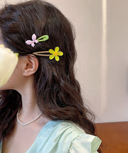 Boho Light Green Acrylic Floral Hairpin