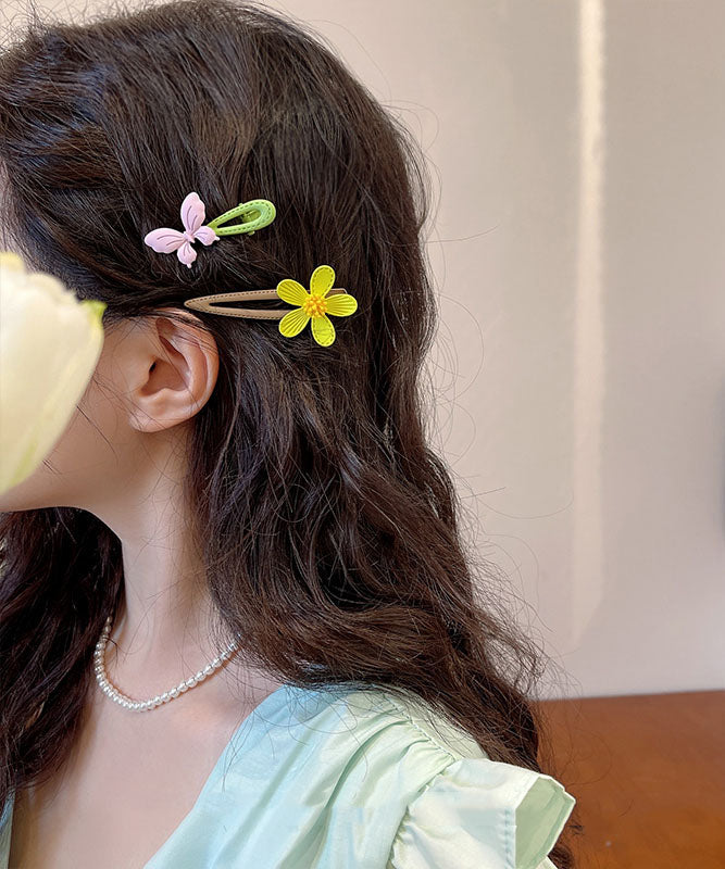Boho Light Green Acrylic Floral Hairpin