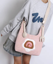 Boho Pink Solid Durable Patchwork Faux Leather Shoulder Bags
