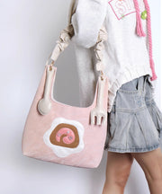 Boho Pink Solid Durable Patchwork Faux Leather Shoulder Bags