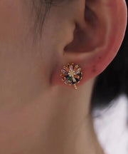 Boho Rainbow Copper Alloy Fireworks Stud Earrings