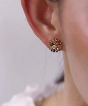 Boho Rainbow Copper Alloy Fireworks Stud Earrings