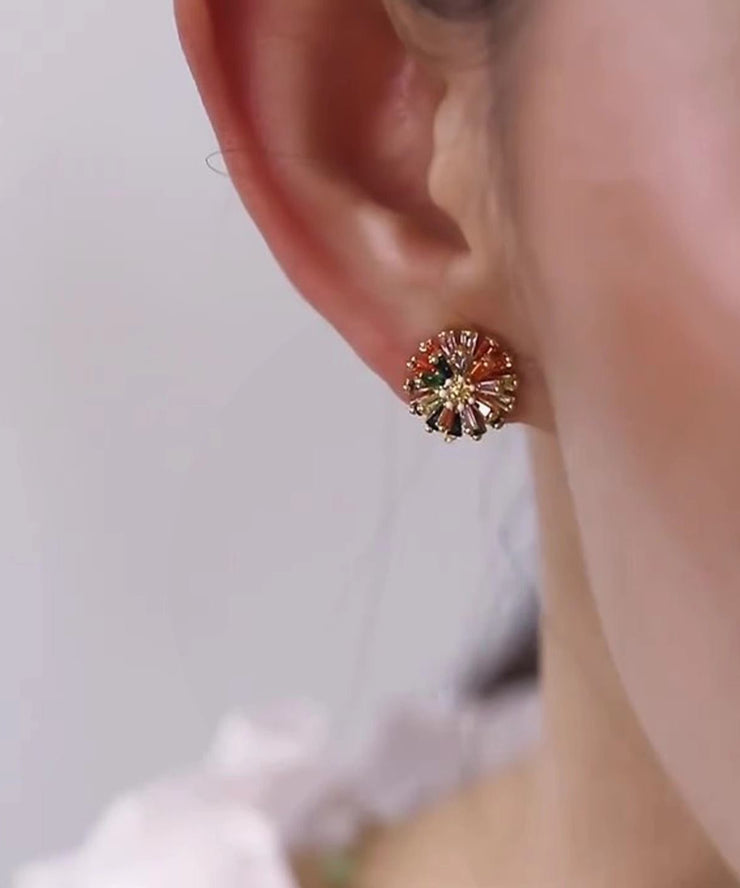 Boho Rainbow Copper Alloy Fireworks Stud Earrings