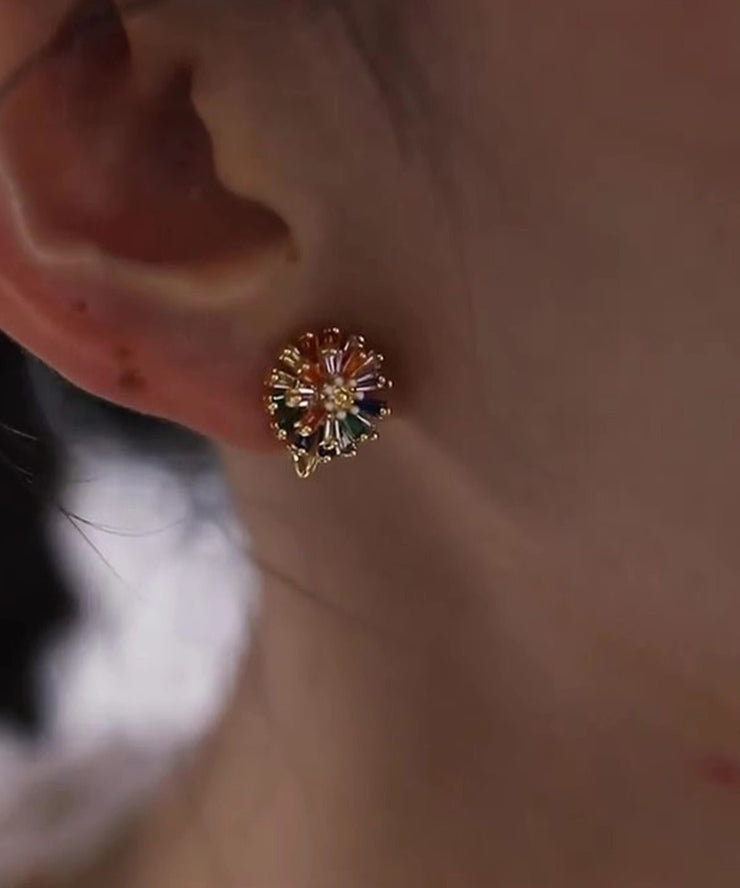 Boho Rainbow Copper Alloy Fireworks Stud Earrings