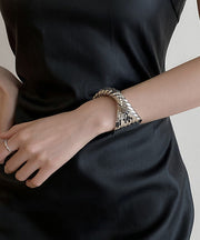 Boho Silk Metal Cross Open Cuff