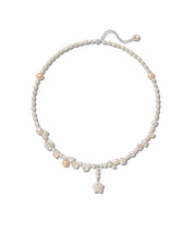 Boho White Sterling Silver Pearl Pentagram Pendant Necklace