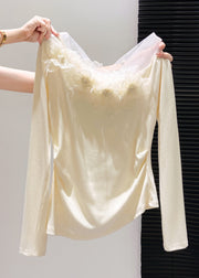 Boho Yellow Floral Decorated Side Open Cotton Tops Fall