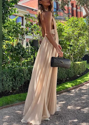 Boutique Apricot Backless Halter Dresses Summer