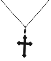 Boutique Black Alloy Beads Cross Pendant Necklace