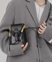 Boutique Black Solid Durable Faux Leather Phone Pouch