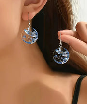 Boutique Blue Acrylic Dragonfly Drop Earrings