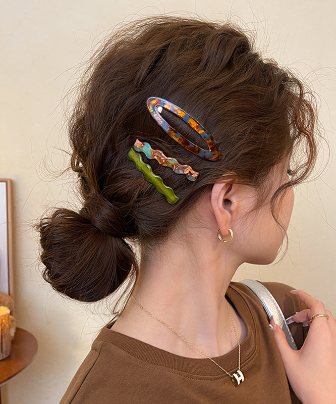 Boutique Blue Alloy Acrylic Hairpin Three Combination Sets