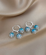 Boutique Blue Copper Overgild Turquoise Tassel Drop Earrings