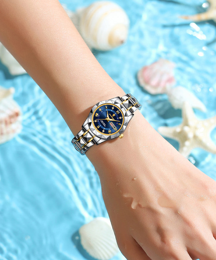 Boutique Blue Stainless Steel Sapphire Crystal Waterproof Watches