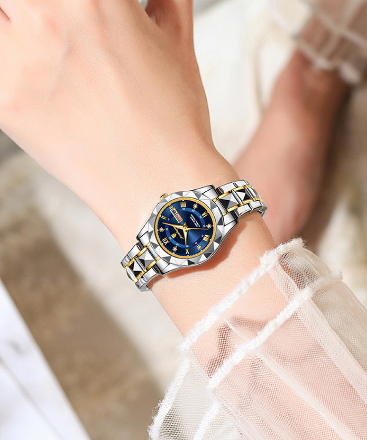 Boutique Blue Stainless Steel Sapphire Crystal Waterproof Watches