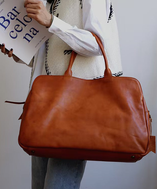 Boutique Brown Large Capacity Leather Weekender