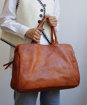 Boutique Brown Large Capacity Leather Weekender