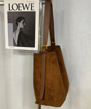 Boutique Brown Large Capacity Suede Bucket Bag