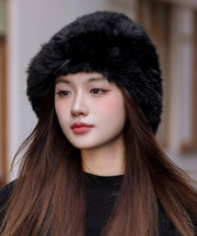 Boutique Brown Rabbit Hair Winter Warm Bucket Hat