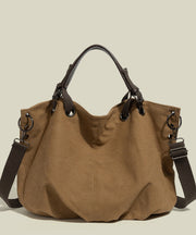 Boutique Brown Solid Durable Canvas Tote Handbag