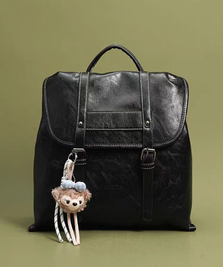 Boutique Brown Solid Durable Large Capacity Faux Leather Backpack Bag