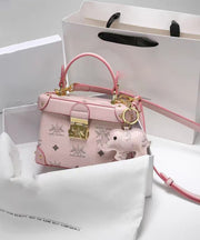 Boutique Brown White Solid Durable Calf Leather Mini Bag