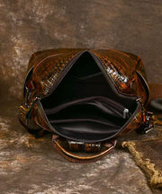 Boutique Coffee Large Capacity Calf Leather Backpack Bag