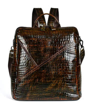Boutique Coffee Large Capacity Calf Leather Backpack Bag