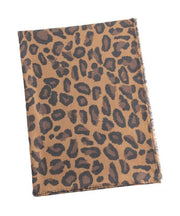 Boutique Coffee Leopard Tasseled Faux Cashmere Scarf