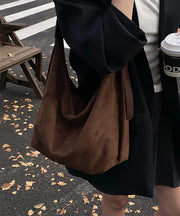 Boutique Coffee Suede Large Capacity Shoulder Bag