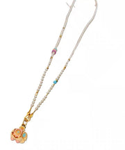 Boutique Gold Alloy Pearl Beads Little Elephant Pendant Necklace