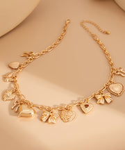 Boutique Gold Copper Alloy Love Bow Pendant Necklace