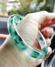 Boutique Green Jade Ice Flower Bangle