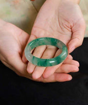 Boutique Green Jade Ice Flower Bangle