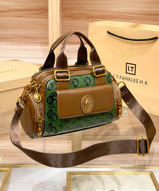 Boutique Green Solid Durable Calf Leather Tote Bag