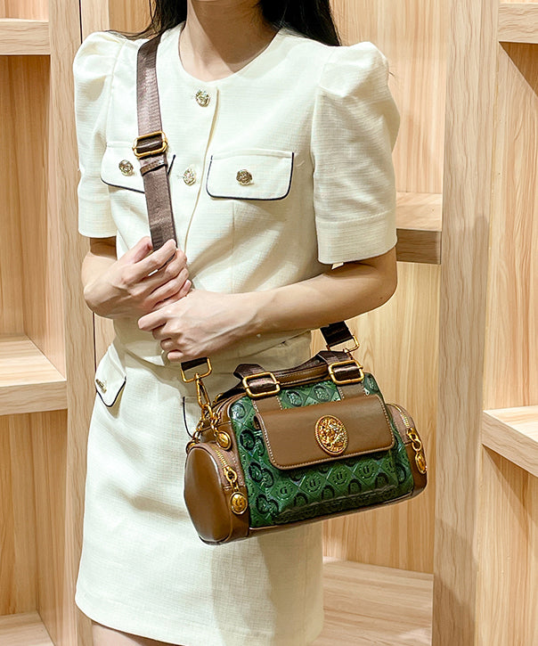 Boutique Green Solid Durable Calf Leather Tote Bag