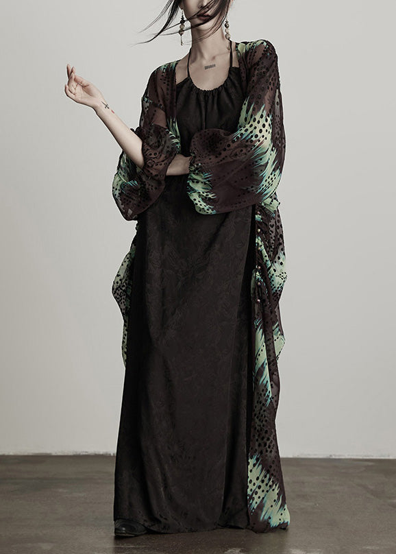 Boutique Green V Neck Nail Bead Silk Cardigans Fall