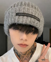 Boutique Grey Warm Men Knit Bonnie Hat