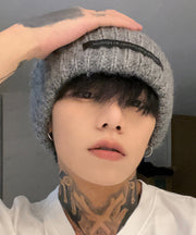 Boutique Grey Warm Men Knit Bonnie Hat