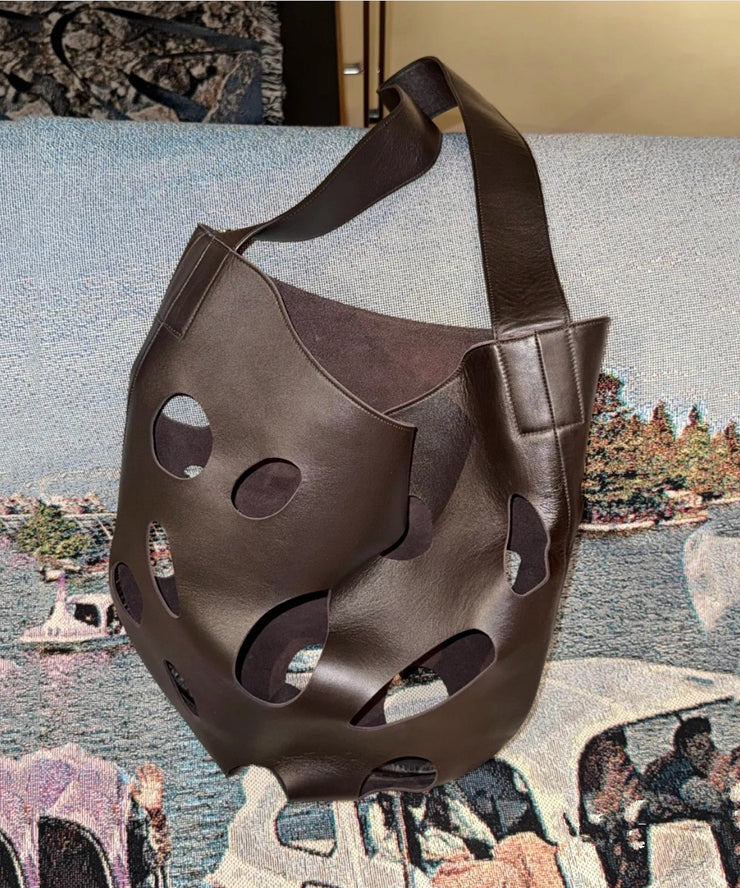 Boutique Hollow Out Large Capacity Faux Leather Satchel Handbag