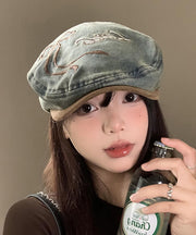Boutique Letter Embroidered Denim Breton Hat