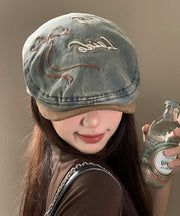 Boutique Letter Embroidered Denim Breton Hat