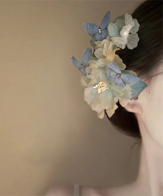 Boutique Little Yellow Tulle Alloy Floral Hairpin