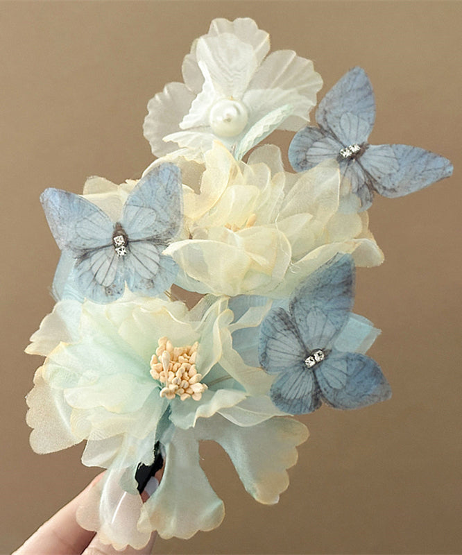 Boutique Little Yellow Tulle Alloy Floral Hairpin
