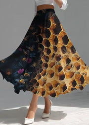 Boutique Mixed Color Bee Print Chiffon Skirts Summer