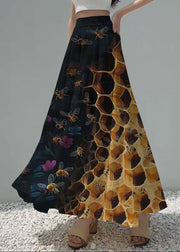Boutique Mixed Color Bee Print Chiffon Skirts Summer