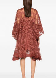 Boutique Mulberry Asymmetrical Lace Dresses Lantern Sleeve