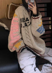 Boutique O Neck Jacquard Knit Pullover Fall