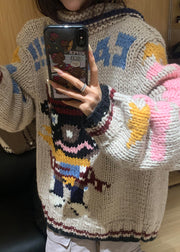 Boutique O Neck Jacquard Knit Pullover Fall