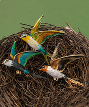 Boutique Orange Alloy Drip Glaze Young Swallow Brooch